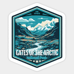 Gates of the Arctic National Park Vintage WPA Style National Parks Art Sticker